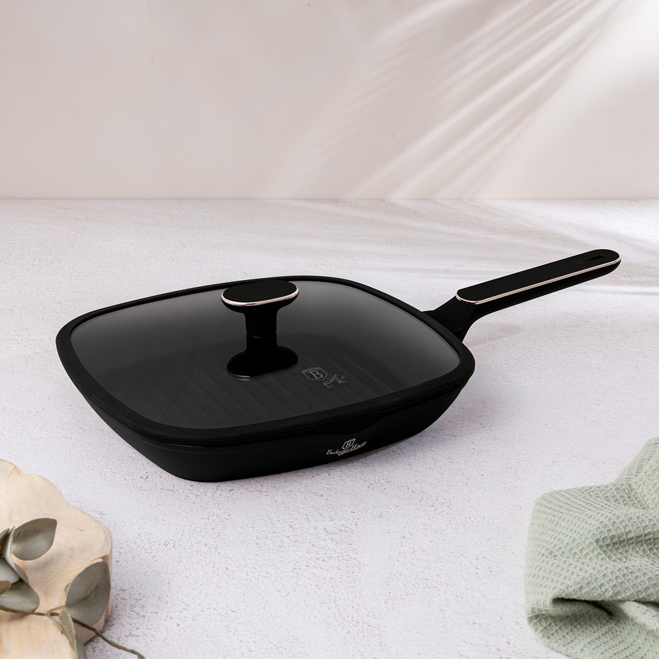 Grill Pan with Lid Berlinger Haus BH8355 Black Rose