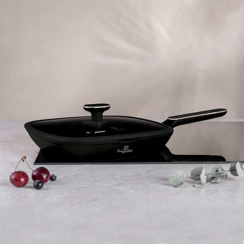 Grill Pan with Lid Berlinger Haus BH8355 Black Rose