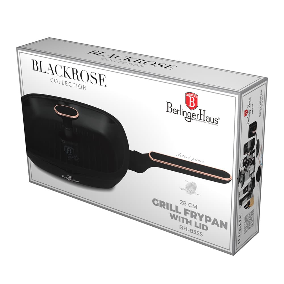 Grill Pan with Lid Berlinger Haus BH8355 Black Rose