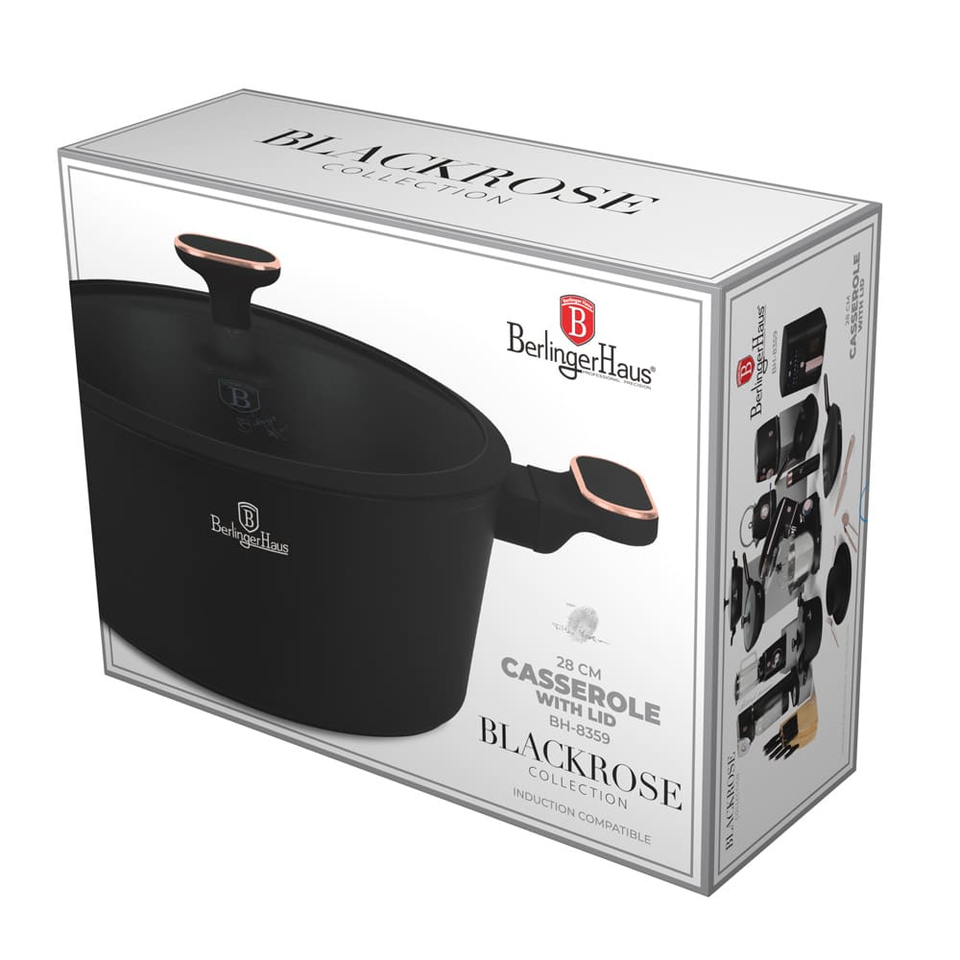 Casserole with Lid Berlinger Haus BH8359 – Black Rose/28 cm