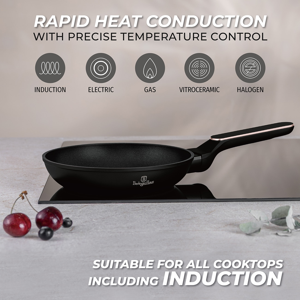 3 pcs Frypan Set Berlinger Haus BH8360 – Black Rose