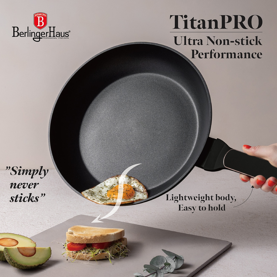 3 pcs Frypan Set Berlinger Haus BH8360 – Black Rose