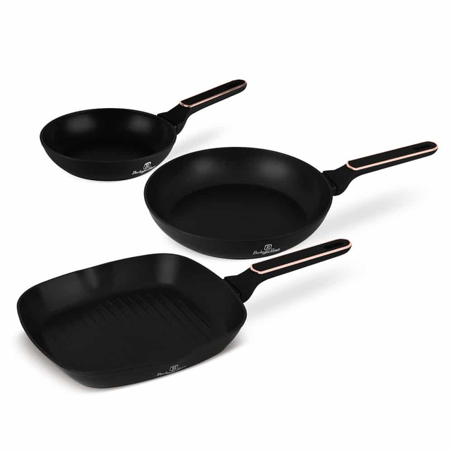 3 pcs Frypan Set Berlinger Haus BH8361 – Black Rose