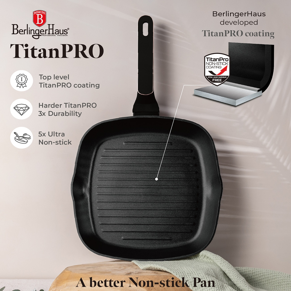 3 pcs Frypan Set Berlinger Haus BH8361 – Black Rose