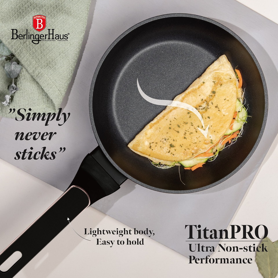 3 pcs Frypan Set Berlinger Haus BH8361 – Black Rose