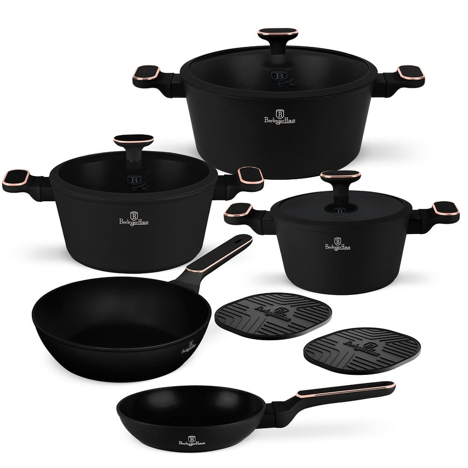 10 pcs Cookware Set Berlinger Haus BH8362 – Black Rose
