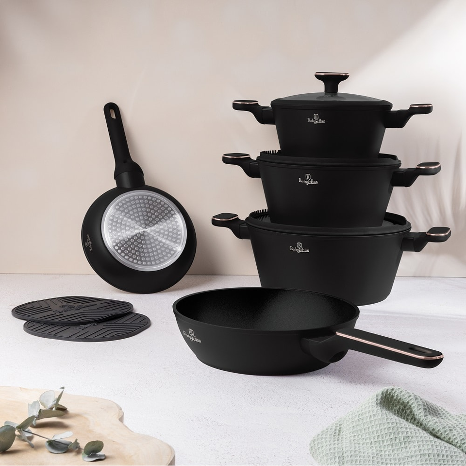 10 pcs Cookware Set Berlinger Haus BH8362 – Black Rose