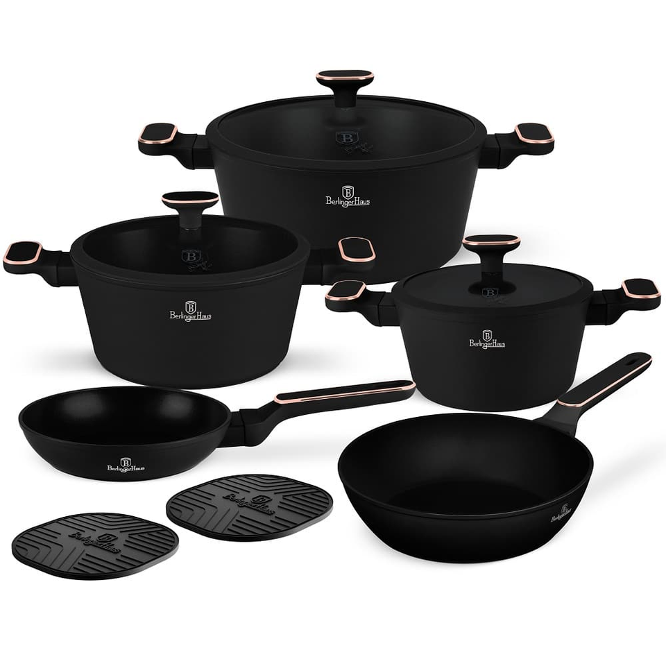 10 pcs Cookware Set Berlinger Haus BH8362 – Black Rose