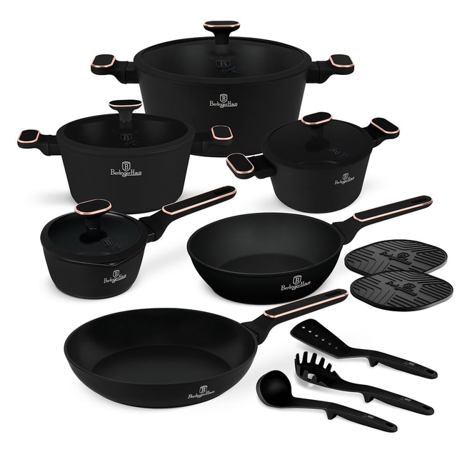 15 pcs Cookware Set Berlinger Haus BH8363 – Black Rose