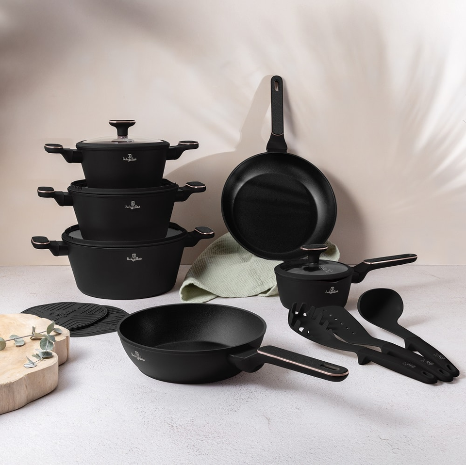 15 pcs Cookware Set Berlinger Haus BH8363 – Black Rose