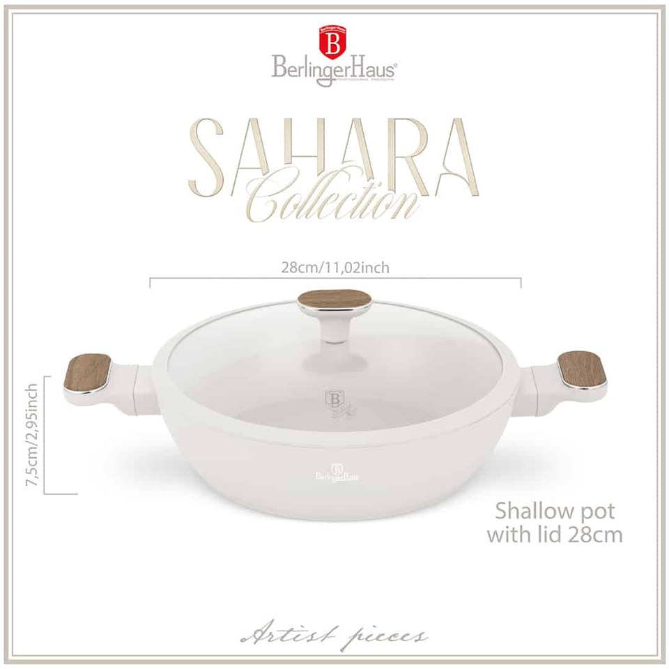 Berlinger Haus BH8318 – Sahara Nordic Shallow Pot with Lid
