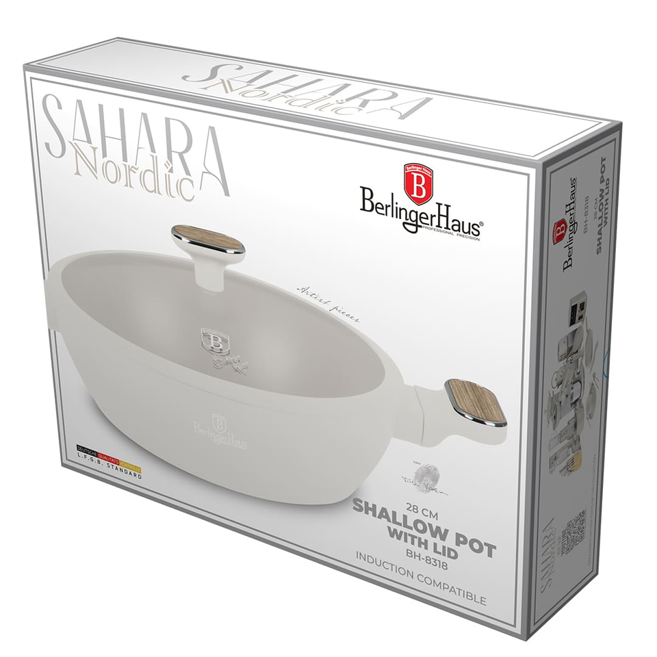 Berlinger Haus BH8318 – Sahara Nordic Shallow Pot with Lid