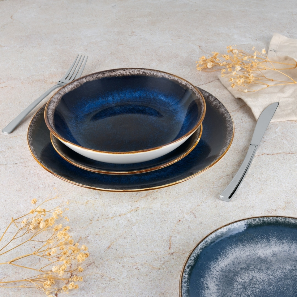 Berlinger Haus BH10301 – 18-Piece Blue Porcelain Dinnerware