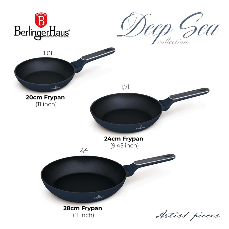Berlinger Haus BH8379 – 3-Piece Frypan Set Deep Sea