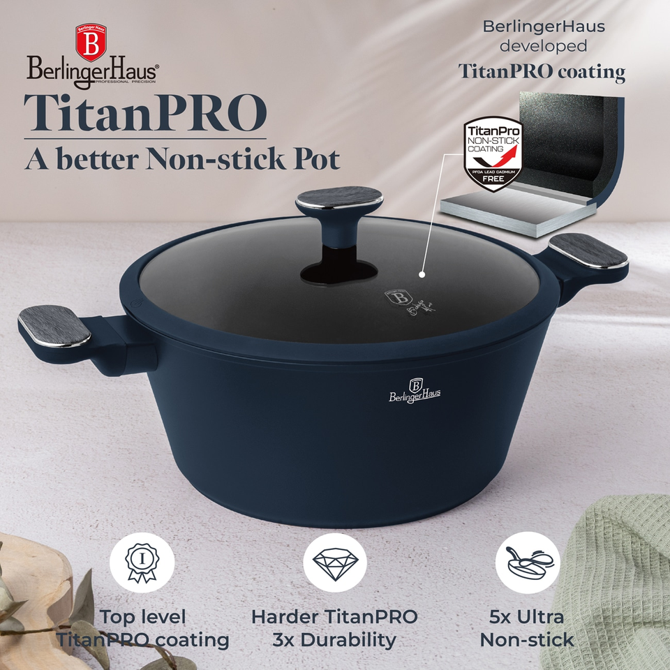 Berlinger Haus BH8378 Casserole with Lid 28 cm | Deep Sea