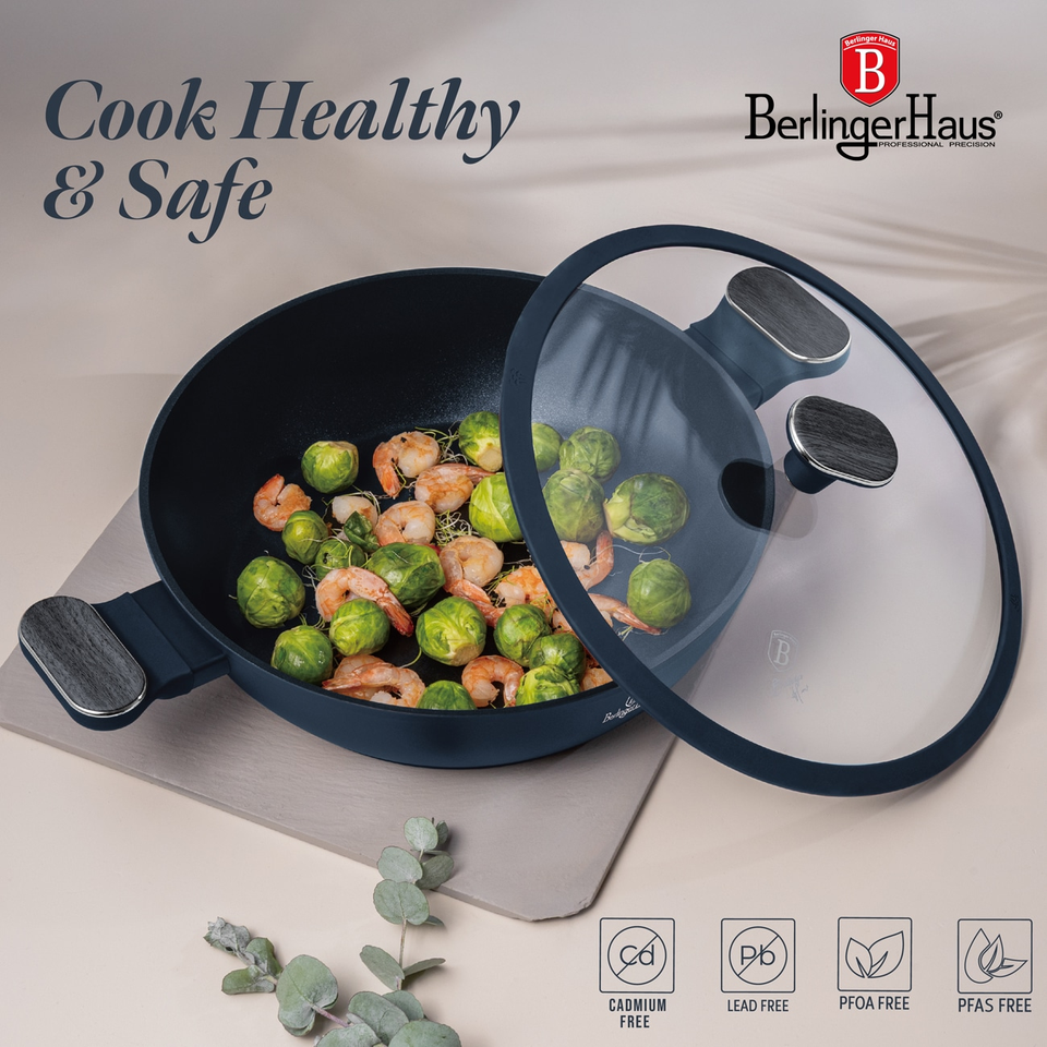 Shallow Pot with Lid 28 cm Berlinger Haus BH8375 Deep Sea