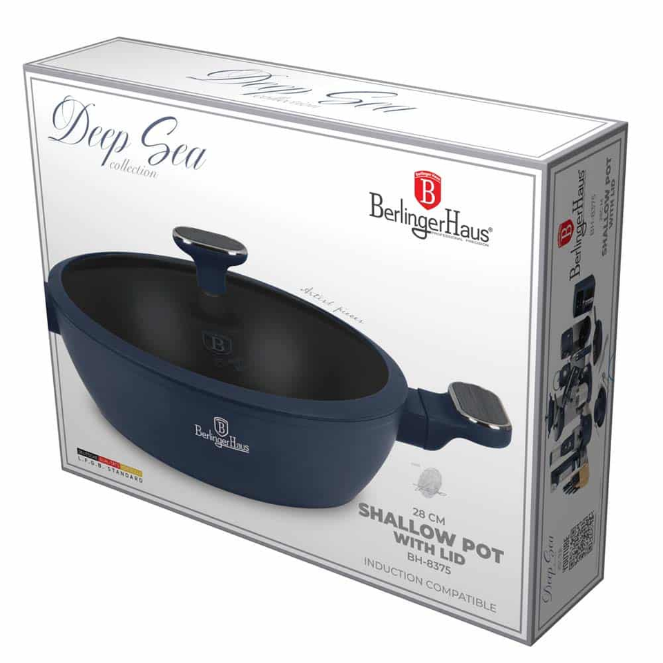 Shallow Pot with Lid 28 cm Berlinger Haus BH8375 Deep Sea