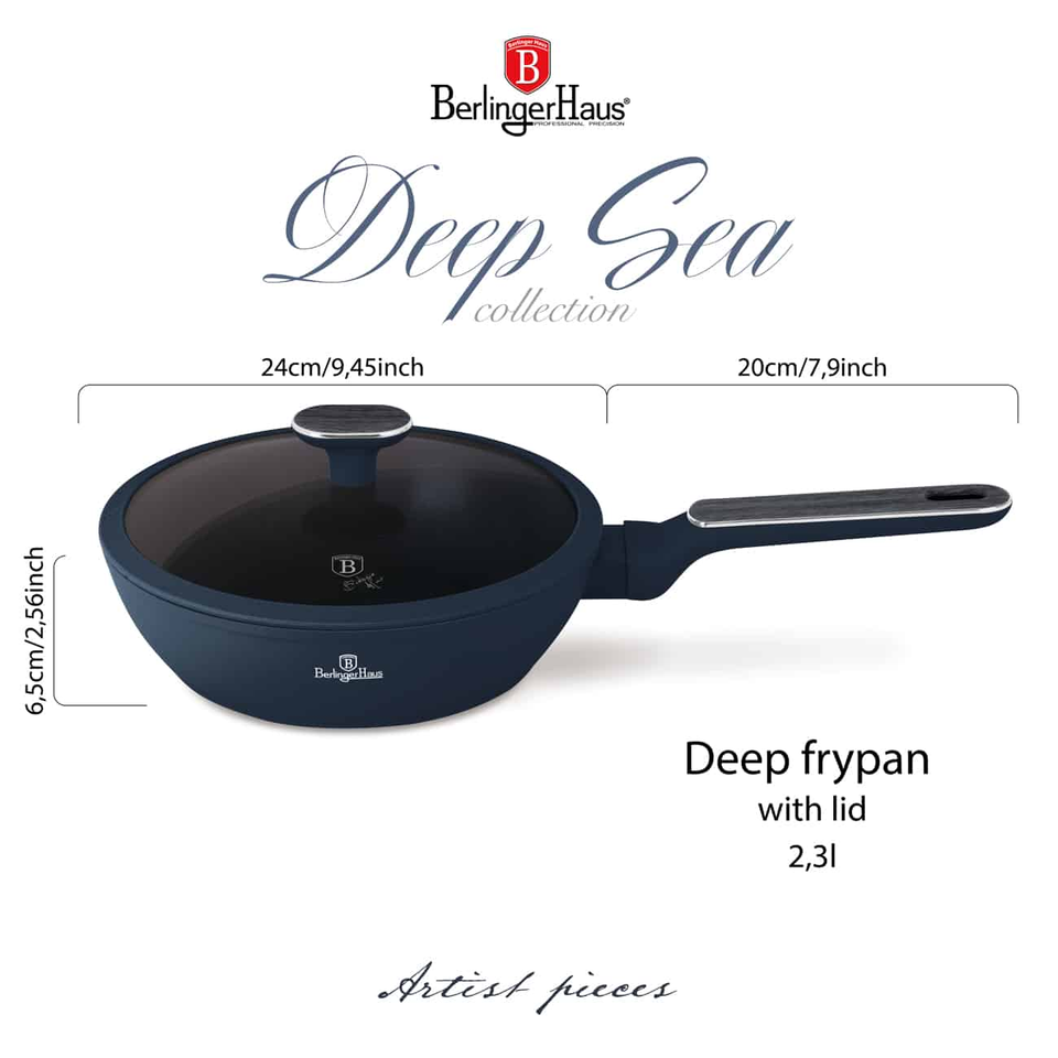 Berlinger Haus BH8371 Deep Frypan with Lid 24 cm | Deep Sea
