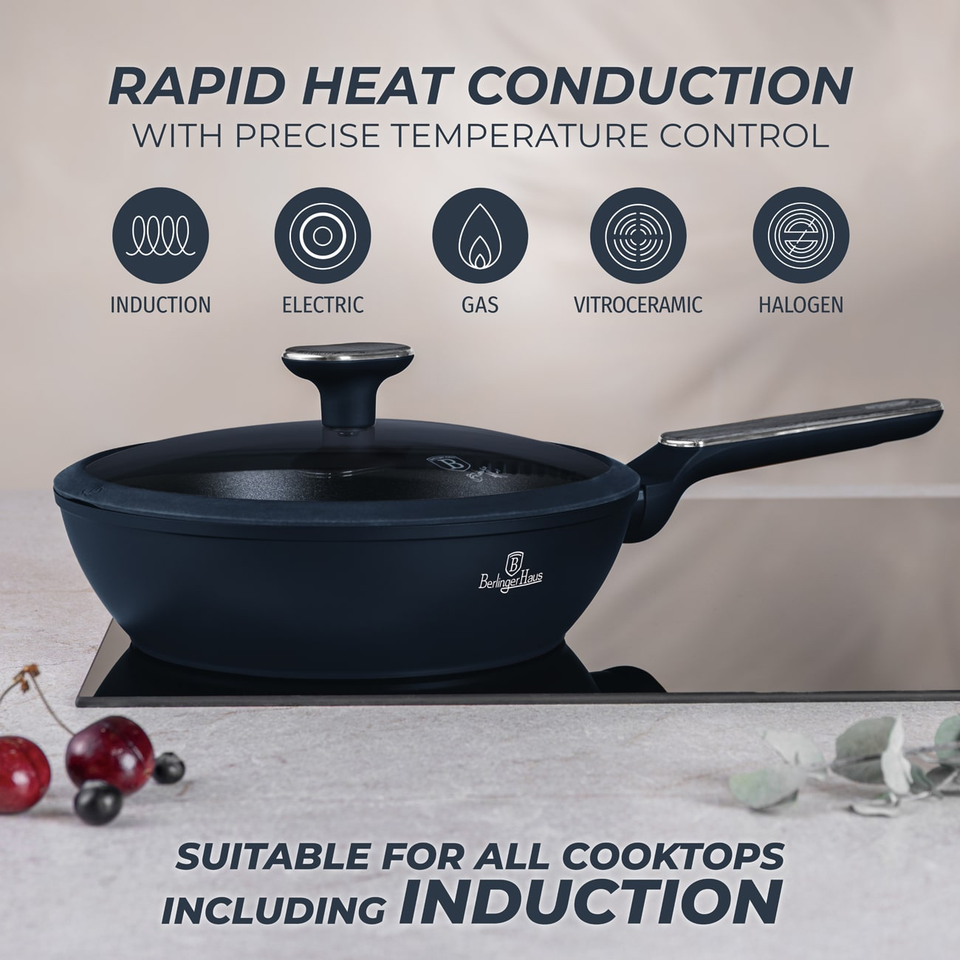 Berlinger Haus BH8371 Deep Frypan with Lid 24 cm | Deep Sea