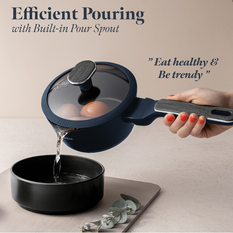 Berlinger Haus Sauce Pan with Lid – Deep Sea Ø16 cm