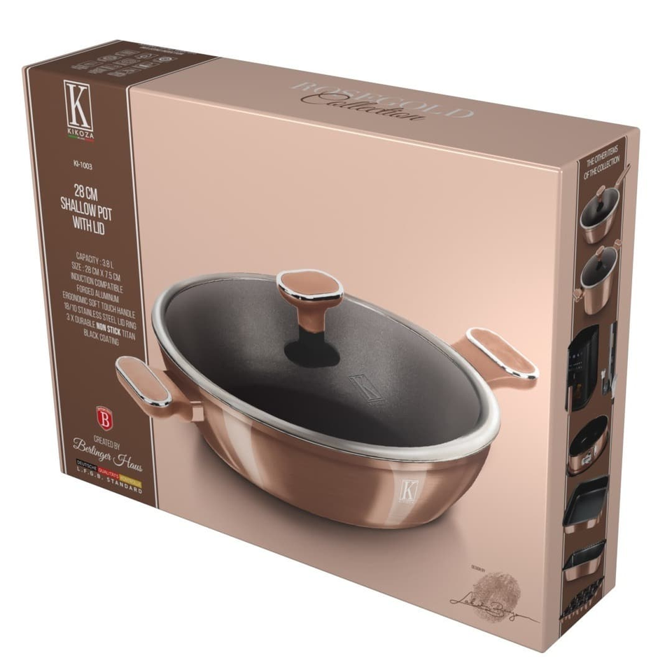 Berlinger Haus KI1003 – 28 cm Shallow Pot with Lid