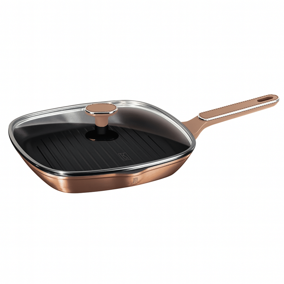 Berlinger Haus KL1024 – 28 cm Rose Gold Grill Pan with Lid