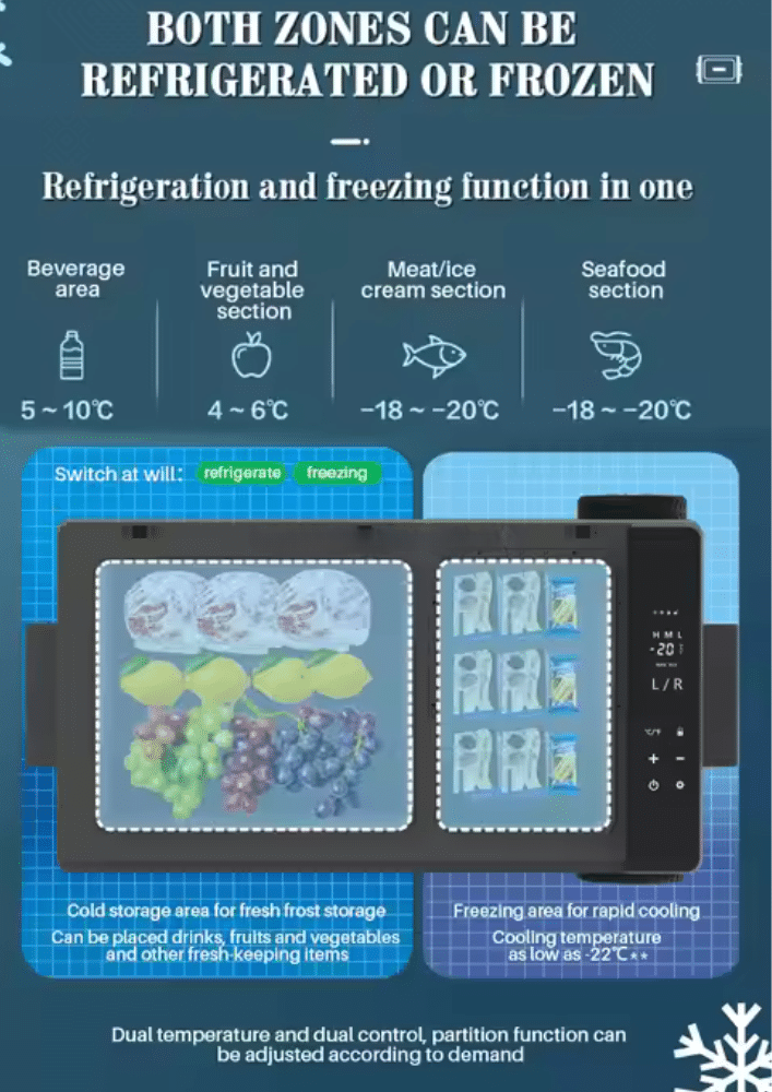 Portable DC Freezer with Built-In Ice Maker Palladium Line