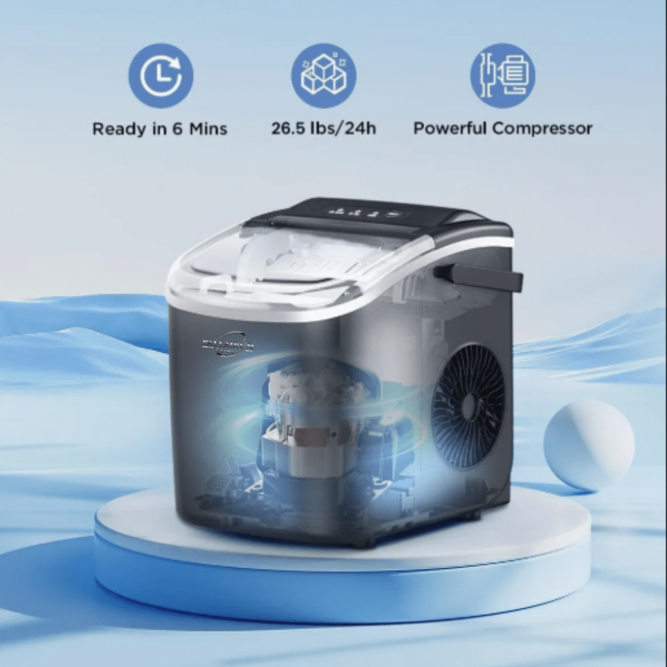 Compact Bullet Ice Maker Palladium Line KIM12 Inox