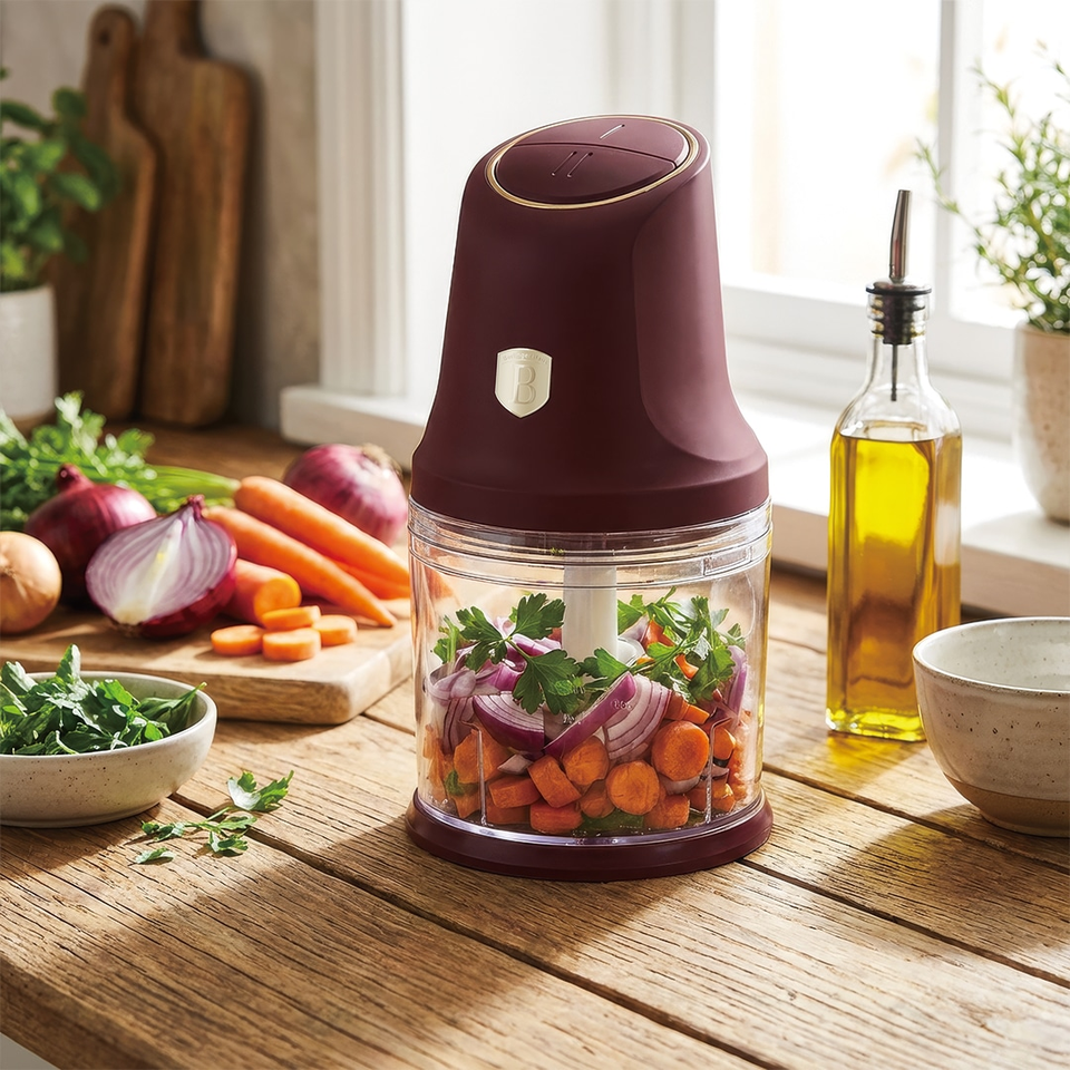 2-in-1 Food Chopper 300W 1L Bordeaux – Berlinger Haus BH9890