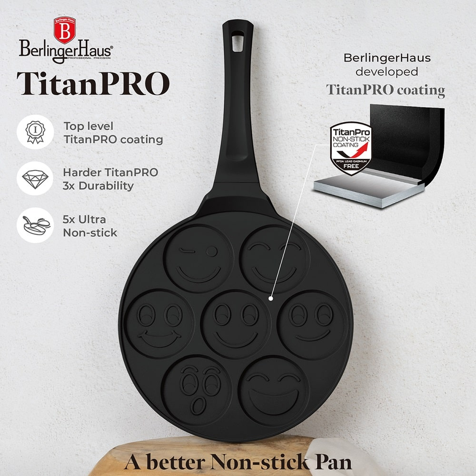 7 holes emoji pancake pan, 26 cm Berlinger Haus BH7791