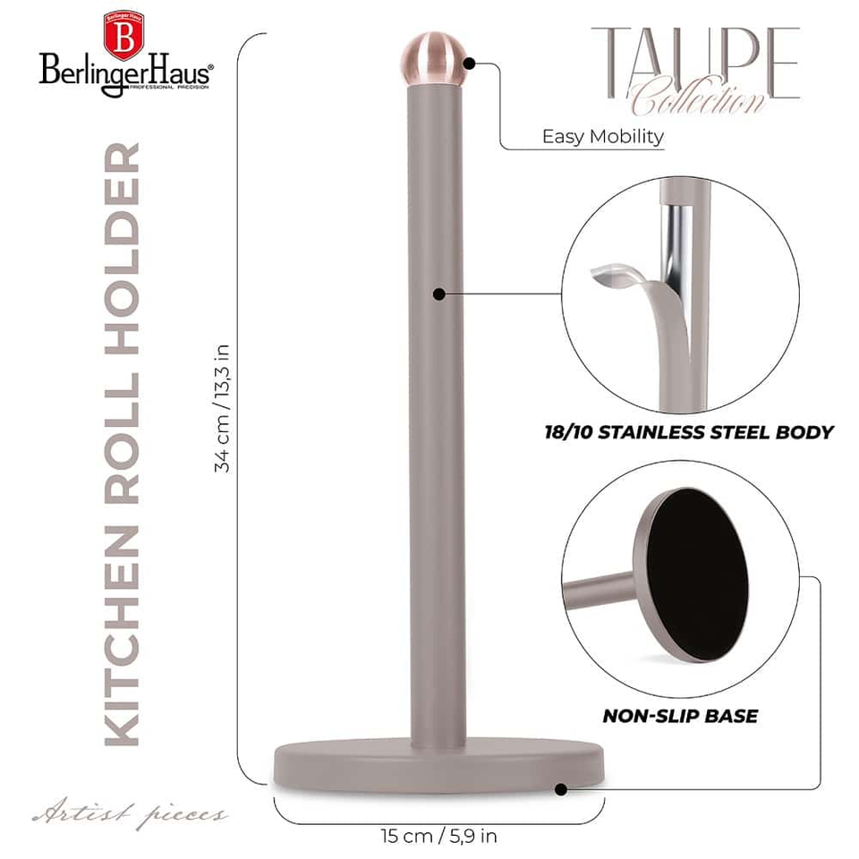 Kitchen roll holder Berlinger Haus BH6840 Taupe