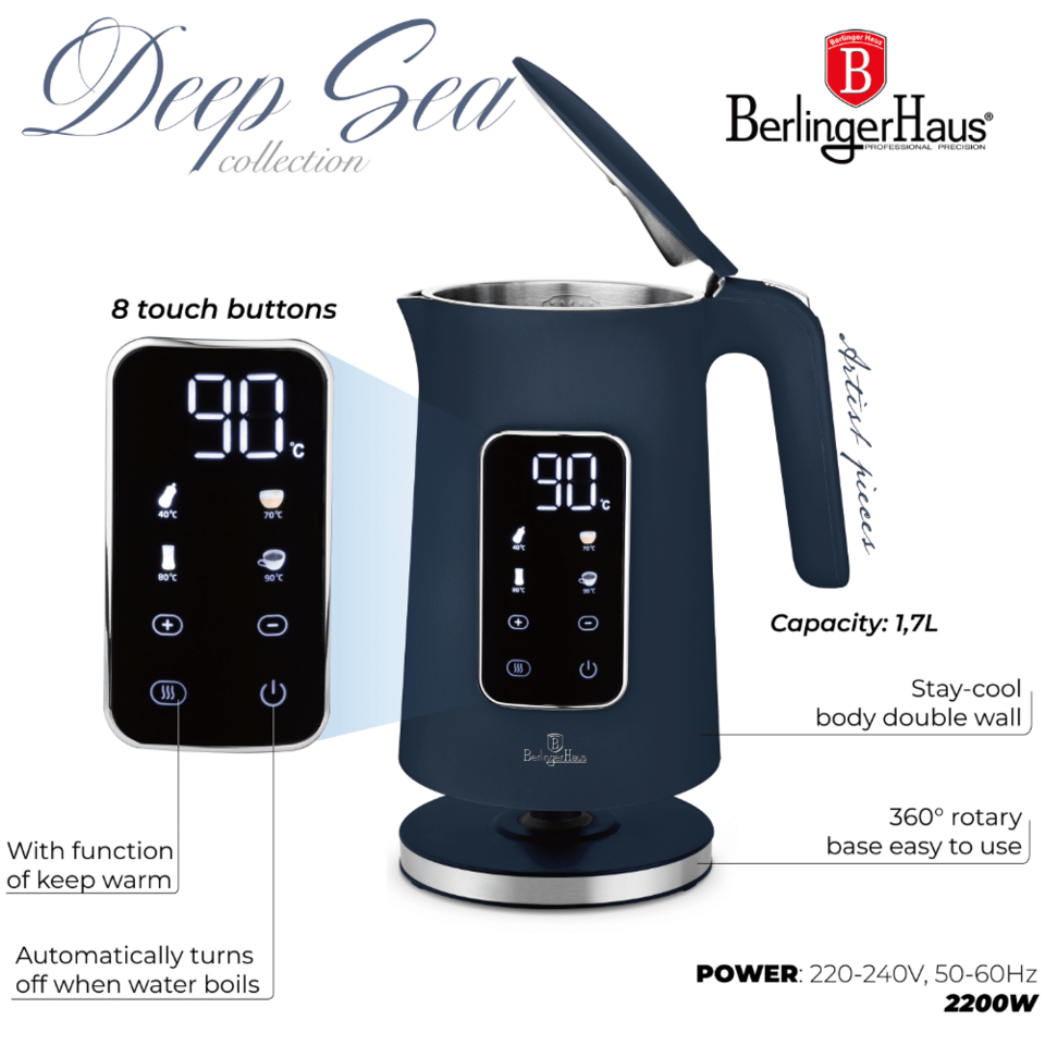 Digital electric kettle Berlinger Haus BH9767 Deep Sea