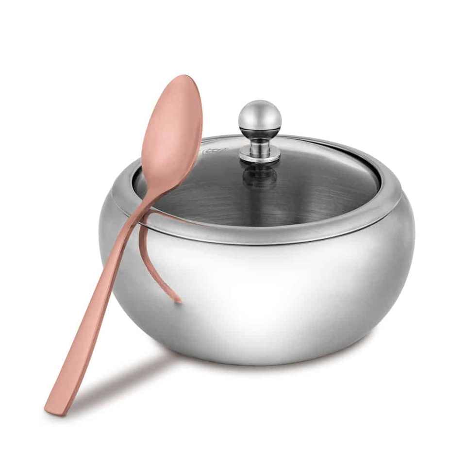 Round Sugar Bowl with Glass Lid & Spoon – Berlinger Haus BH8947