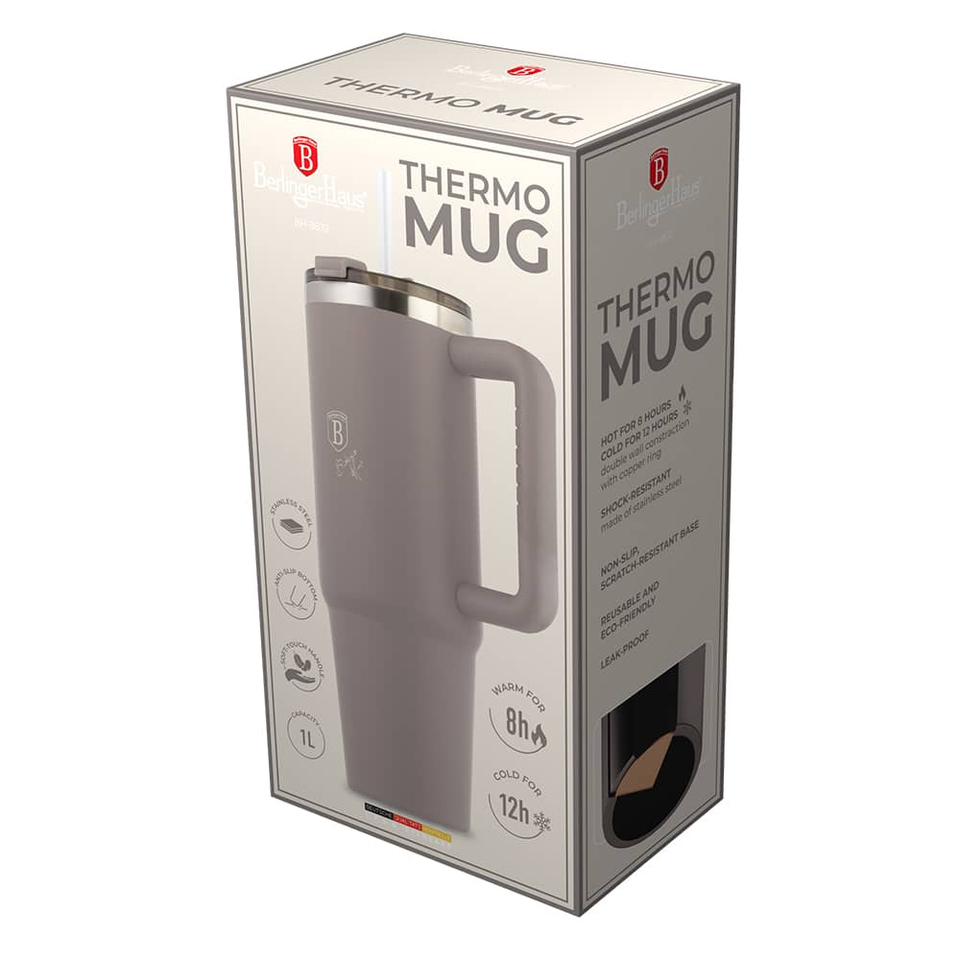 Thermo mug, 1L Berlinger Haus BH8832 Taupe