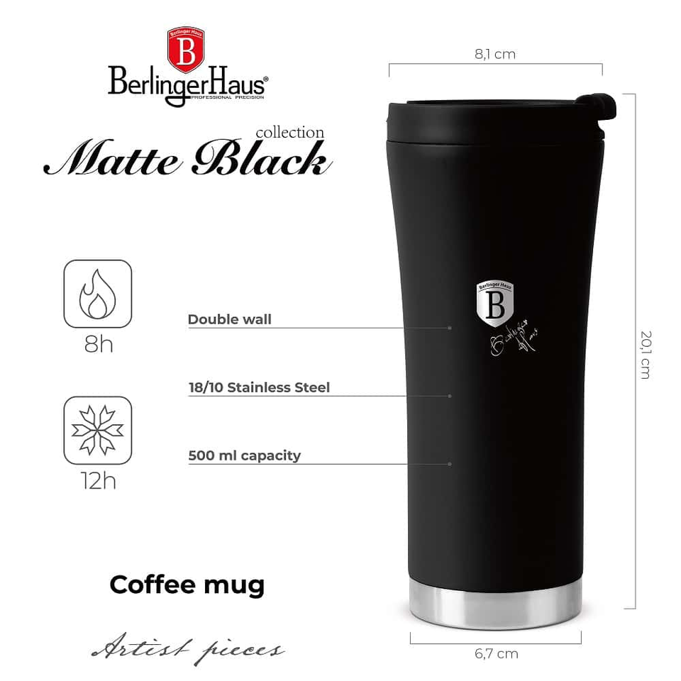 Coffee mug,0,5L Berlinger Haus BH8751 Matte Black