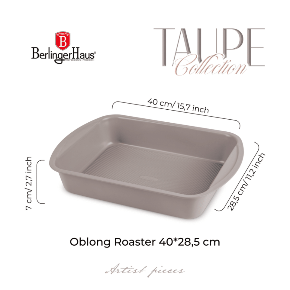 Oblong roaster, 40*28,5 cm Berlinger Haus BH7907 Taupe
