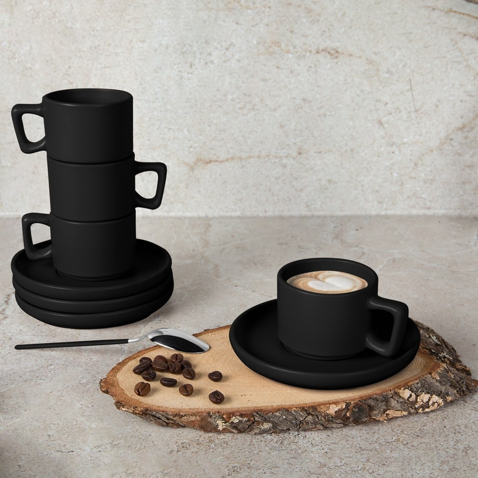 4+4 pcs espresso cup set Berlinger Haus BH10019 Matte Black
