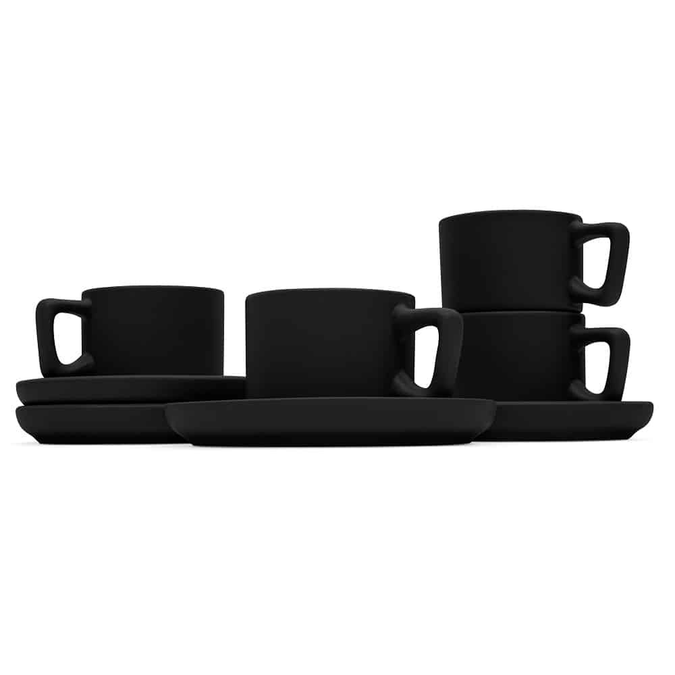 4+4 pcs espresso cup set Berlinger Haus BH10019 Matte Black