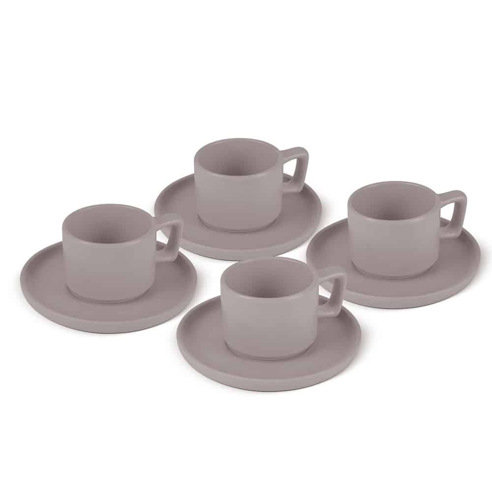 4+4 pcs espresso cup set Berlinger Haus BH10016 Taupe