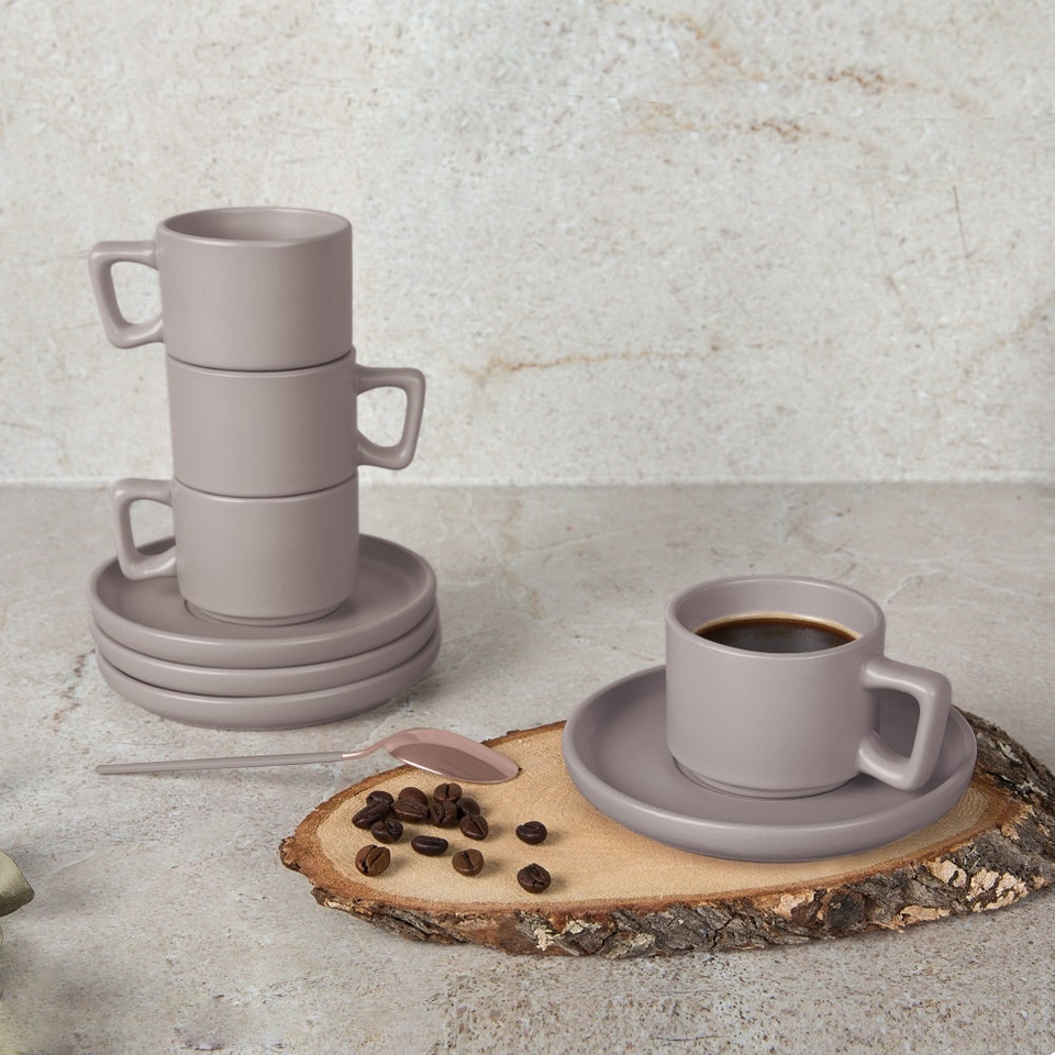 4+4 pcs espresso cup set Berlinger Haus BH10016 Taupe