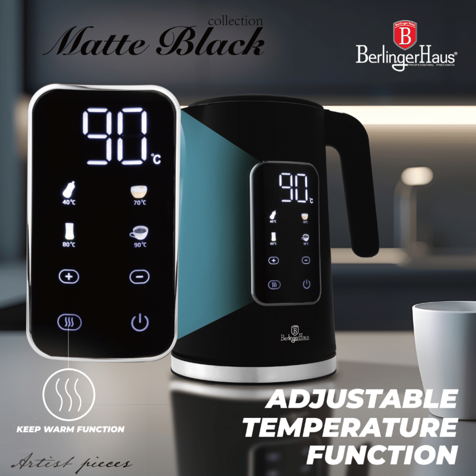 Digital electric kettle Berlinger Haus BH9675 Matte Black