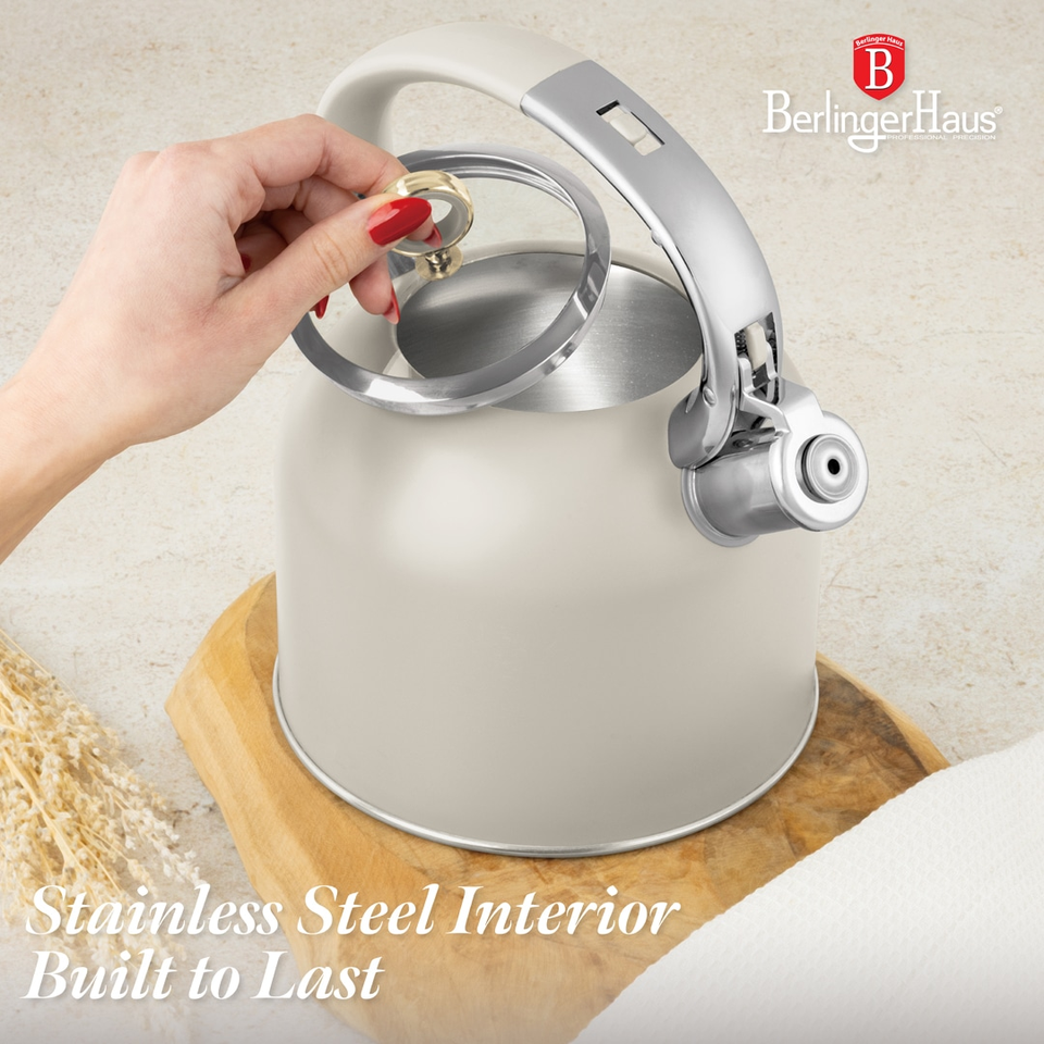 Kettle with Glass Lid 3.0L Matte Cream Induction – Berlinger Haus BH8915