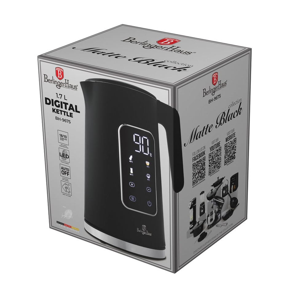 Digital electric kettle Berlinger Haus BH9675 Matte Black