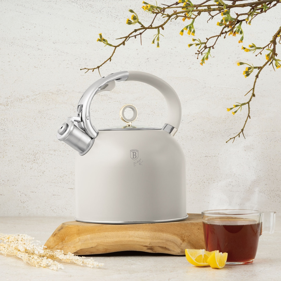 Kettle with Glass Lid 3.0L Matte Cream Induction – Berlinger Haus BH8915