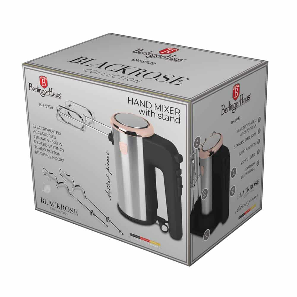 Hand mixer with stand Berlinger Haus BH9739 Black Rose