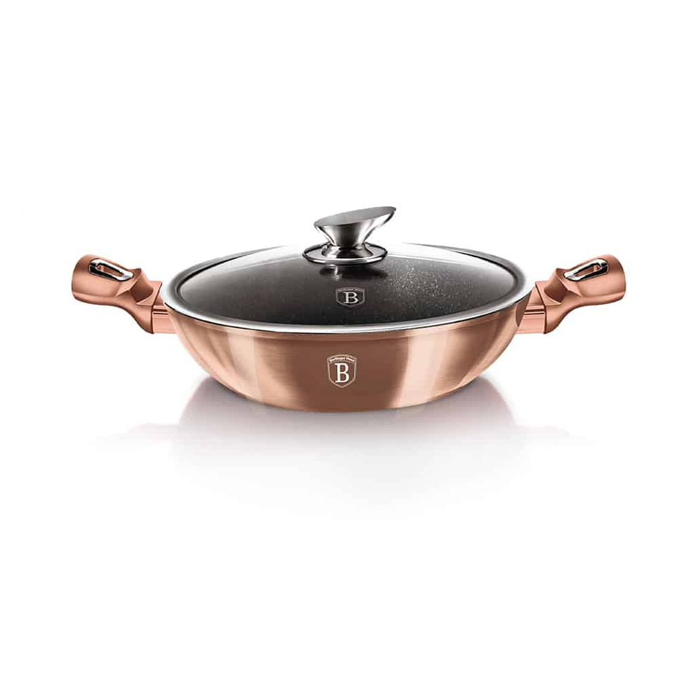 Wok with lid, 30 cm Berlinger Haus BH7100 Rose Gold