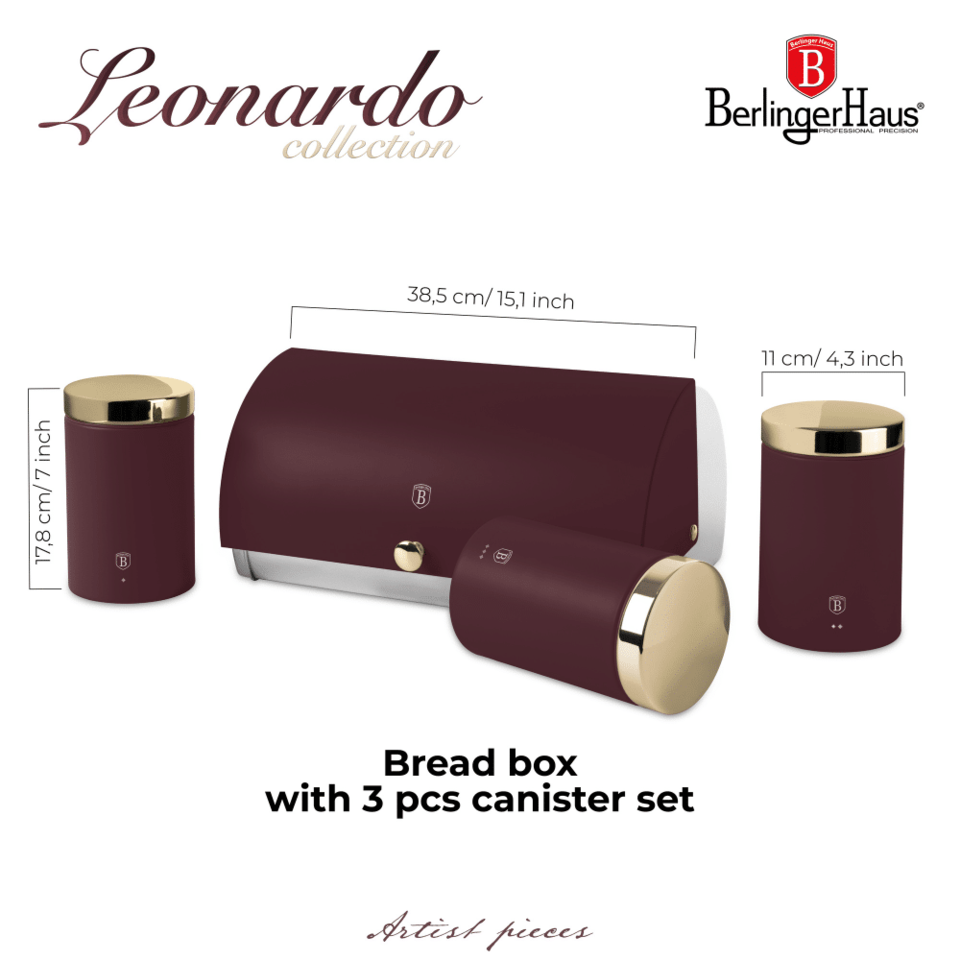 Bread box with 3 pcs canister set Berlinger Haus BH6737