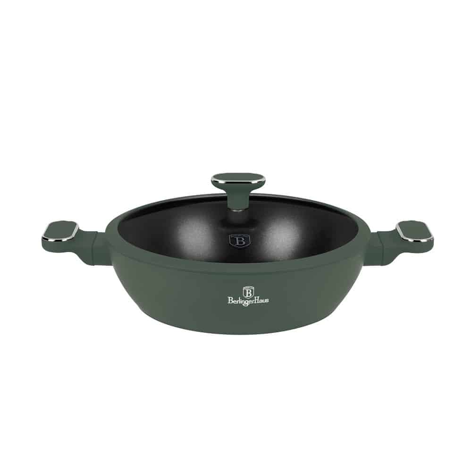 Shallow pot with lid,28 cm Berlinger Haus BH8163 Matte Green