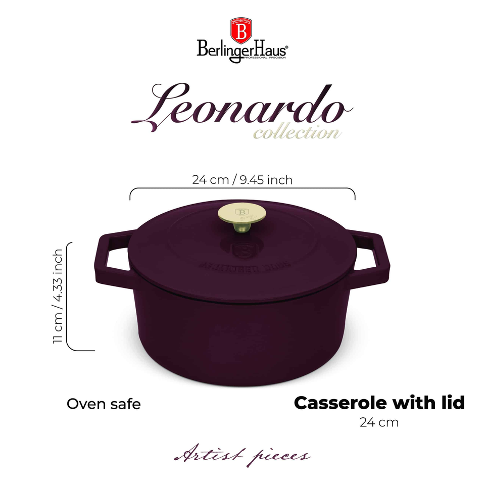 Casserole, 24 cm, cast iron Berlinger Haus BH6542 Leonardo