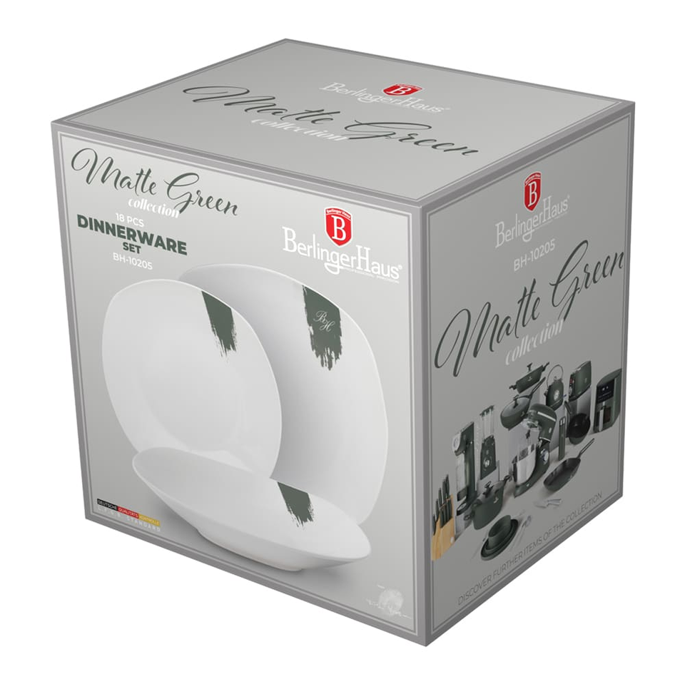 18 pcs dinnerware Berlinger Haus BH10205 Matte Green
